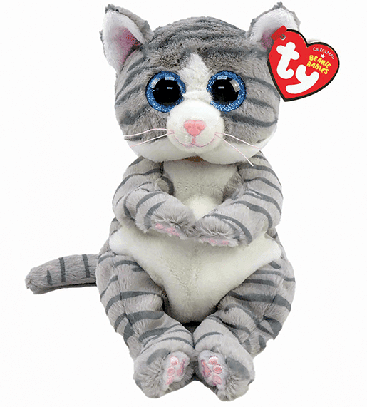 Ty Beanie Bellies-Reg-Mitzi Tabby Cat for Kids, Collectible Soft Toy, Suitable from Birth, Hand Wash Only, 0+, Ty Brand