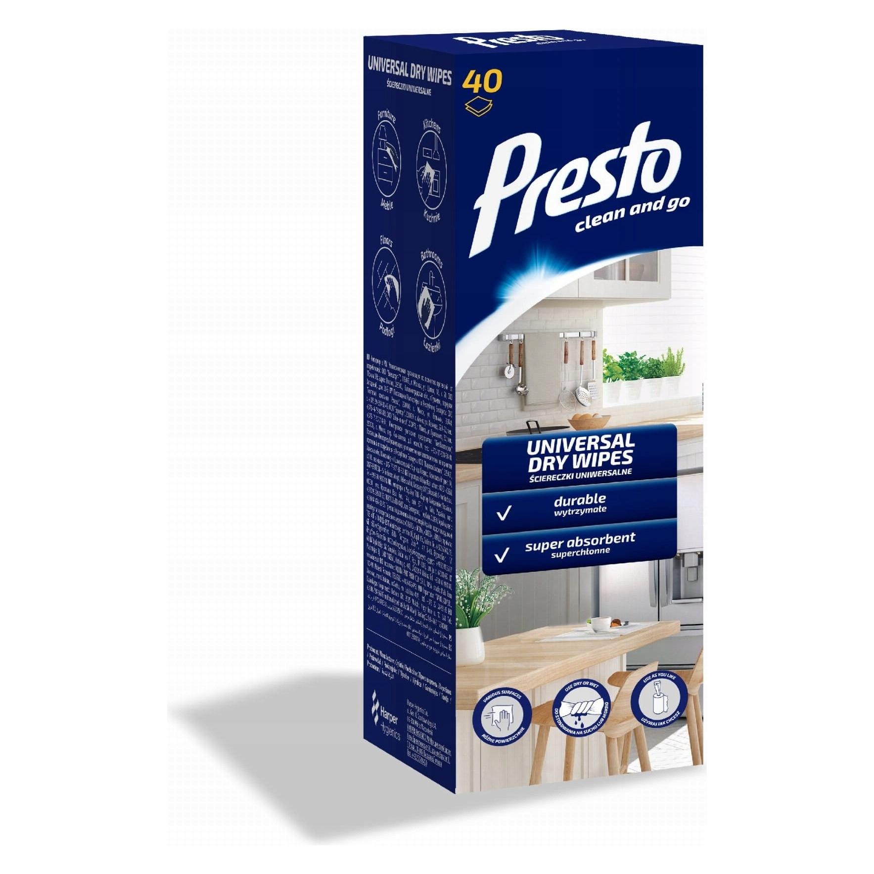 Harper Presto Dry All-Purpose Wipes in a Box 40 Count (PRESTO)