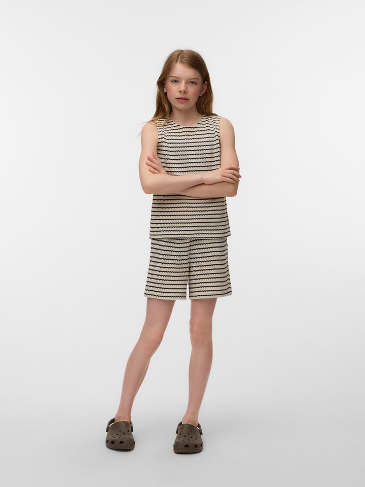 Vero Moda Girl Top "Ohia" in Beige/ Schwarz - 122/128