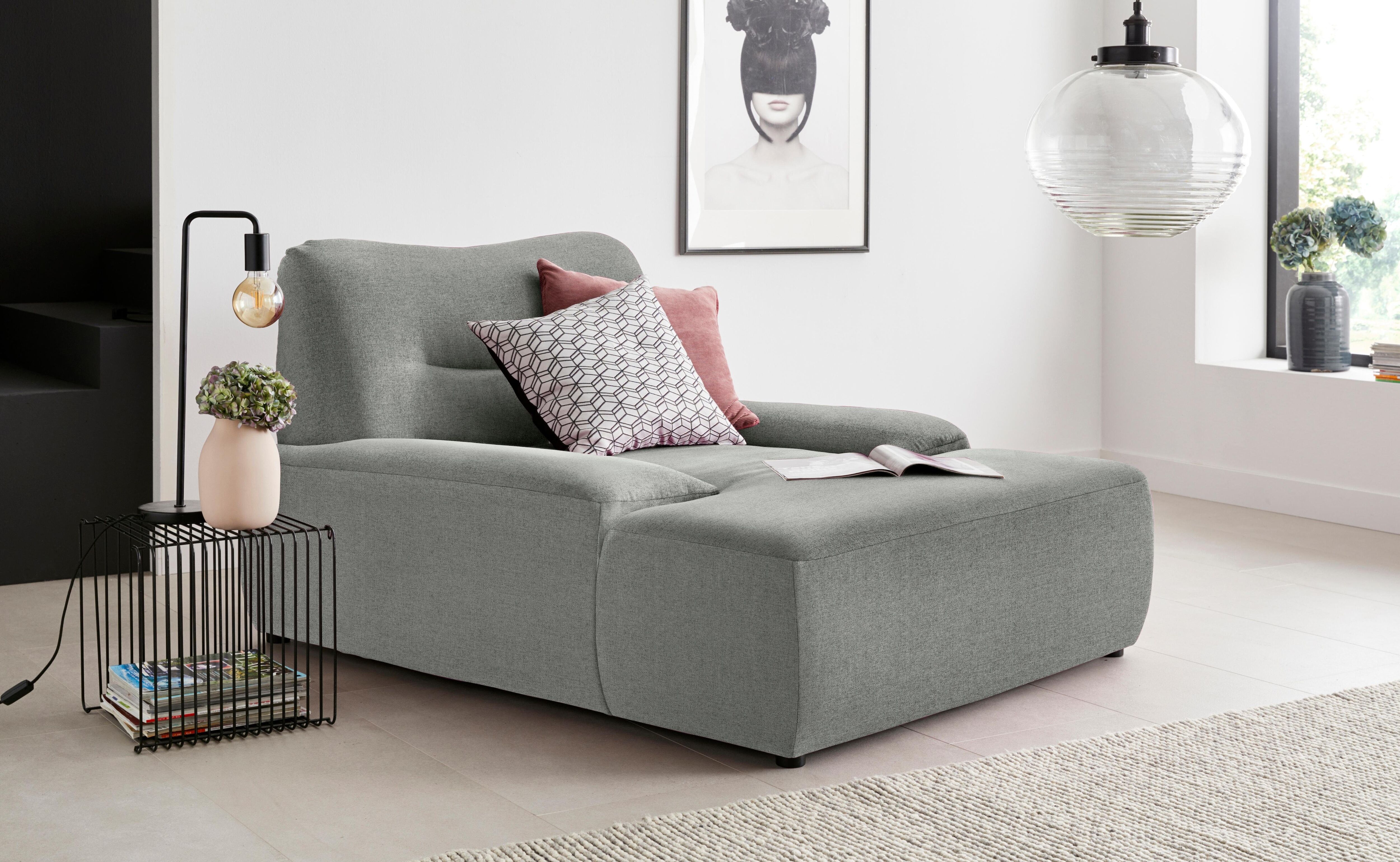 Loveseat DOMO COLLECTION "Cesena Designsessel zum Kuscheln, komfortabel Relaxen, Breite 122cm", grau, B:122cm H:81cm T:151cm, Sessel, Loveseat, bequem und stylish, frei im Raum stellbar
