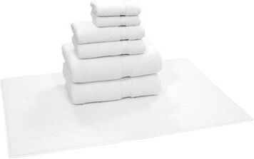 Authentic Hotel and Spa Turkish Cotton 7-piece Towel Set with Circle Design Bath Mat