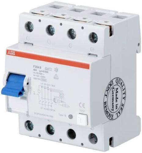 ABB 2CSF204723R3000 F204 B+ 100/0,3 FI-Schutzschalter B 4polig 100A 0.3A 400V
