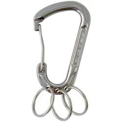 Alu-Karabinerhaken mit Schlüsselringen, Alu/Stahl, 76x45mm silber