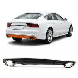 Heckdiffusor Schwarz Hochglanz passend für Audi A7 (4G) Sportback 2015-2017