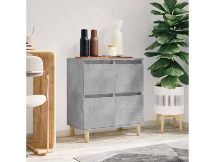 HEFZGDB Klassisches Sideboard mit zeitlosem Design aus Holzwerkstoff, Sideboard Betongrau mit glatter Oberfläche und hoher Stabilität, mit viel Stauraum und Organisationsmöglichkeiten