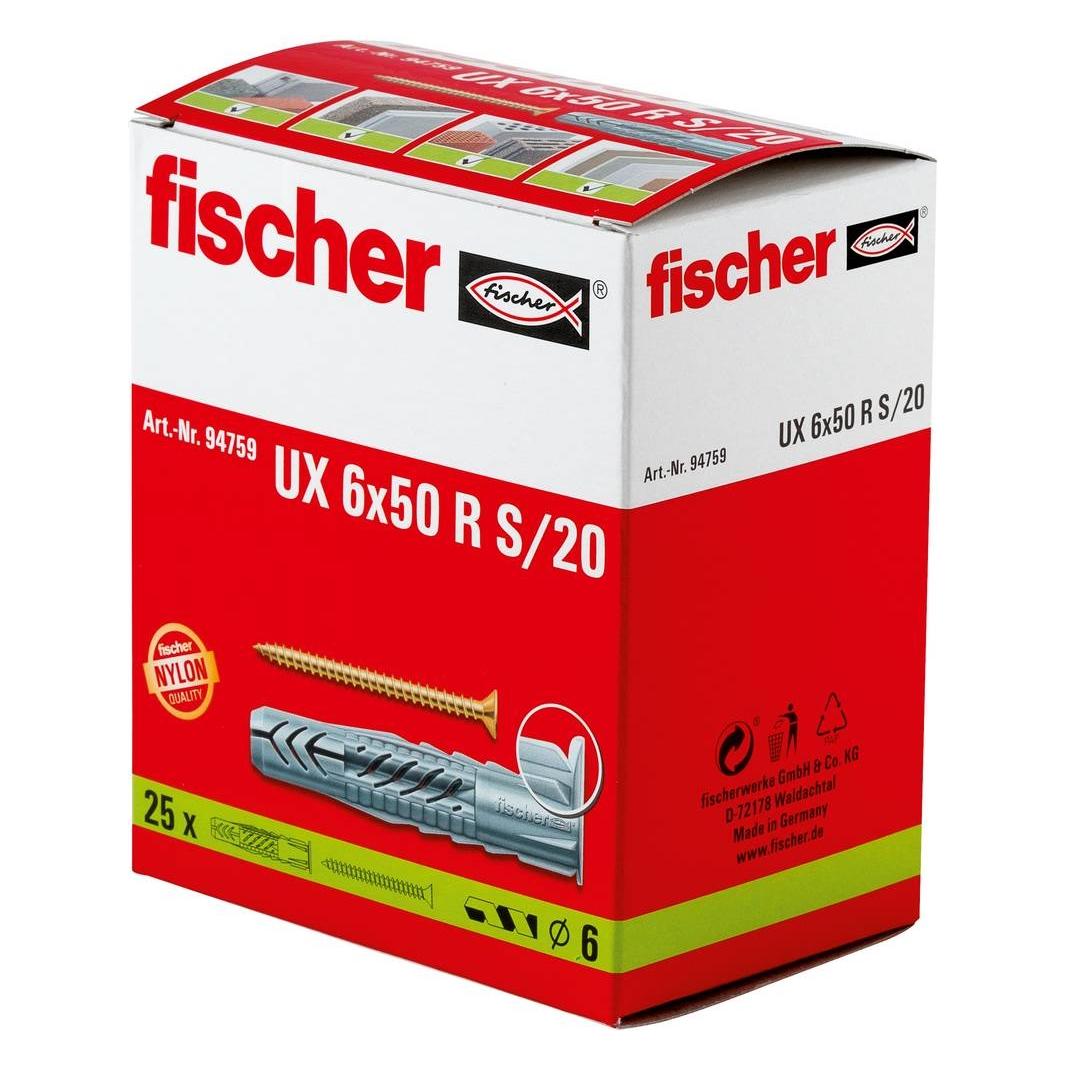 Fischer Universaldübel UX 6x50 R S (25 Stk.) (94759)