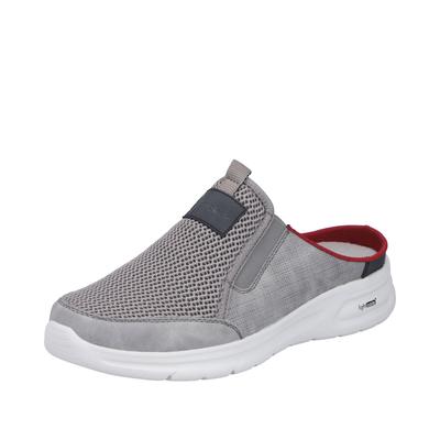 Clog RIEKER, Herren, Gr. 40, Textil, grau, Lederimitat, Textil, Schuhe Clog, Sommerschuh, Hausschuh, Schlupfschuh mit seitlichen Stretcheinsätzen