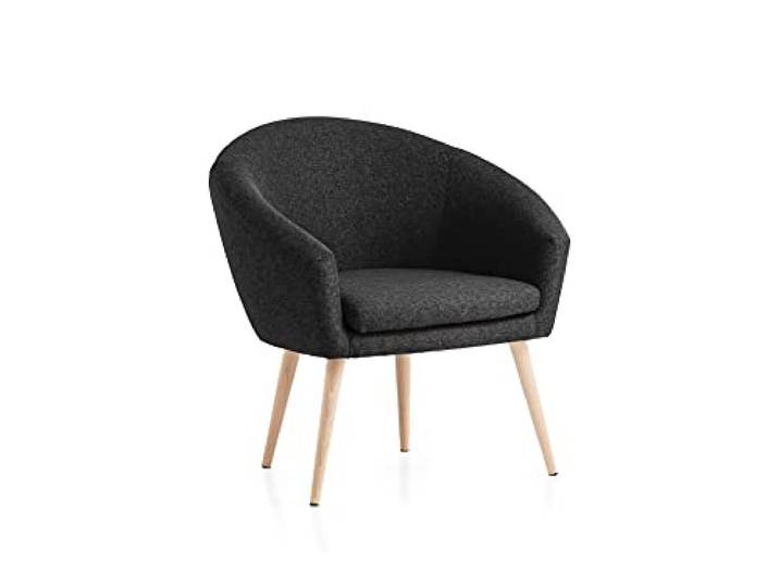 Traumnacht Theo Relaxsessel mit Armlehnen Anthrazit 65x74x81 cm Cocktailsessel bequemer Polstersessel kompakt deutscher Qualitätsstandard