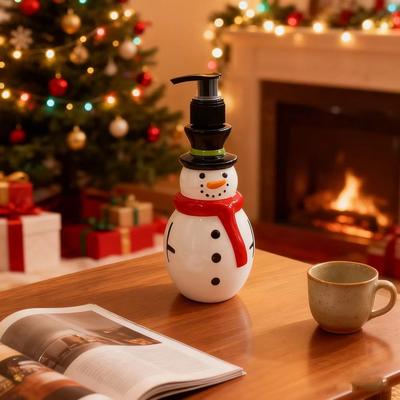 Inspired Finds HolidayJoy 11.83 Fl Oz Santa Claus Refillable Dispenser Bottle snowman