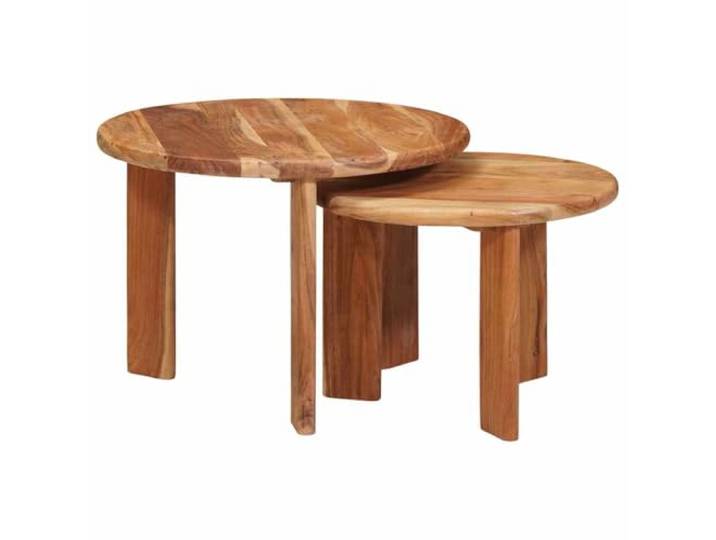 LKJephalotrope Nesting-Couchtisch 2er Set Braun Massivholz Akazie 50cm Platzsparender Beistelltisch im 2er-Set aus Echtholz für Wohnzimmer & Schlafzimmer. Flexibel ineinander schiebbar.