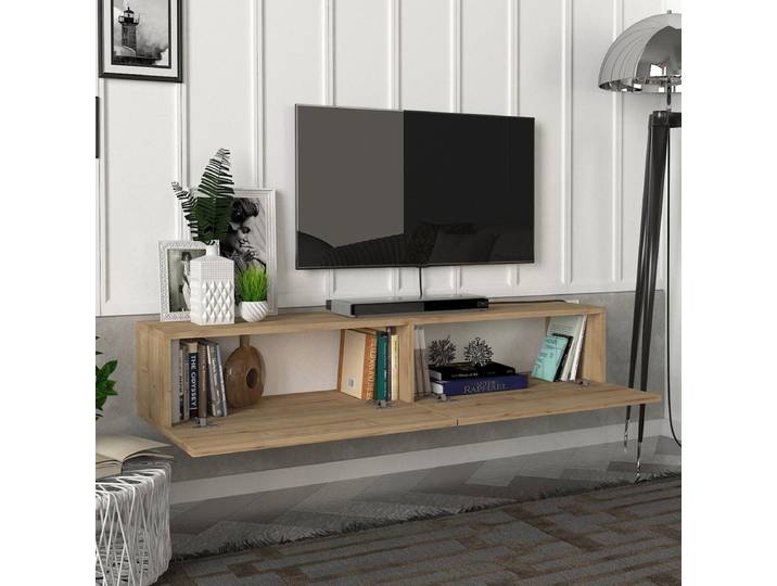 [en.casa] Tv-meubel Toivakka zwevend 135x31x25 cm eiken