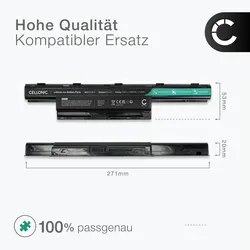 Cellonic Akku für Acer Aspire V3-771G, E1-531, 5750G, E1-571, E1-731, TravelMate (4400 mAh), Notebook Akku, Schwarz