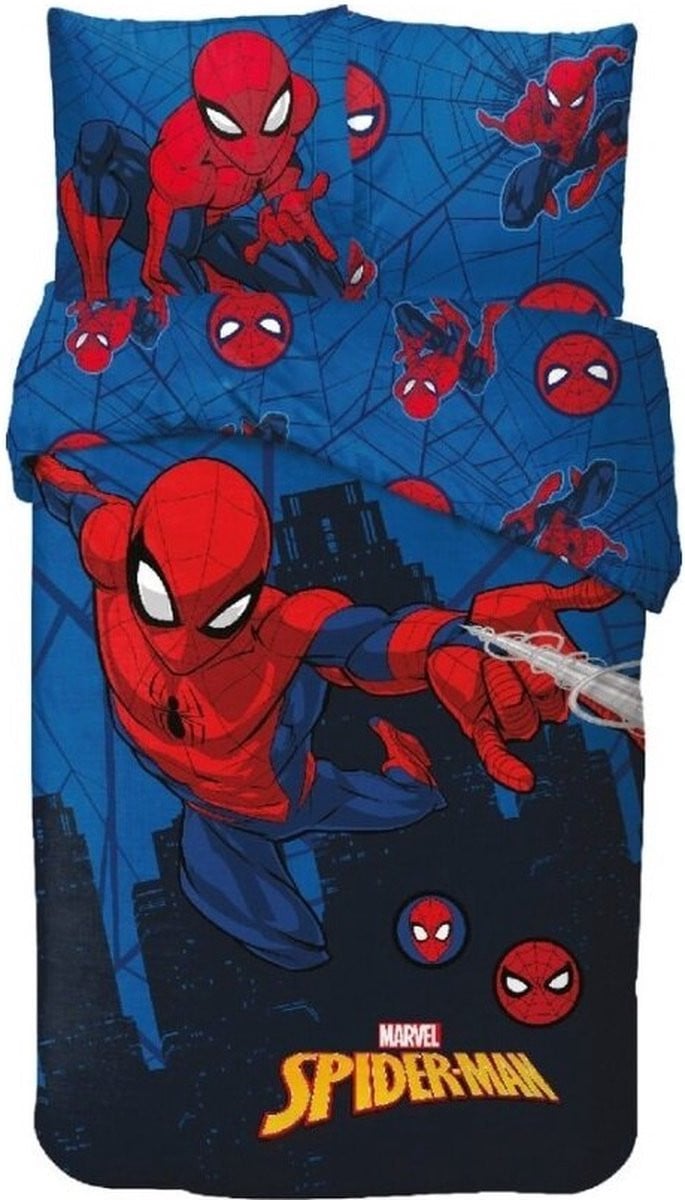 Marvel Spiderman Dekbedovertrek - 100% Katoen - Eenpersoons - 140 x 200 cm