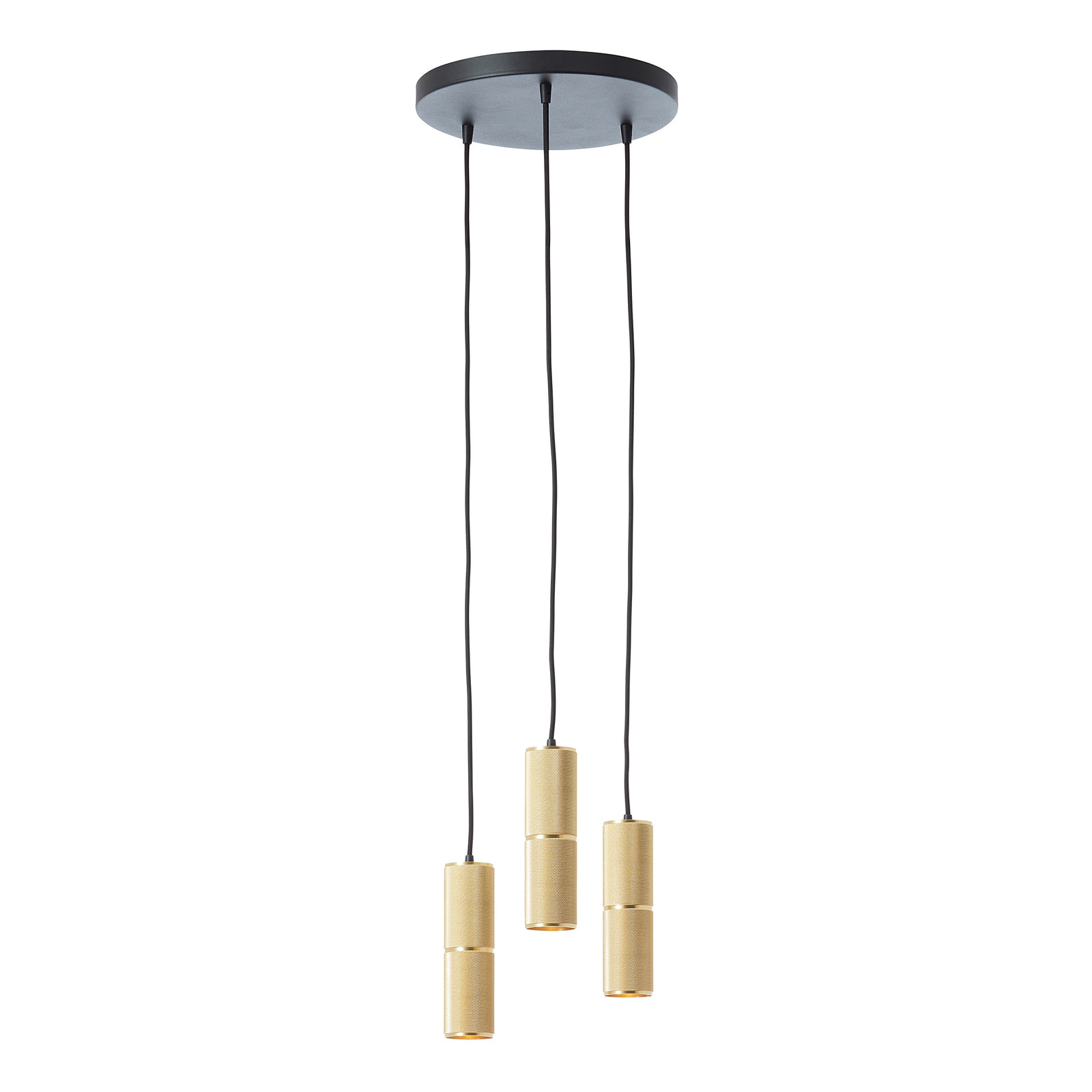 Brilliant Marty 3-lichts hanglamp goud/messing, Ø 30 cm