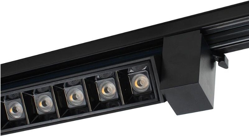 Silamp Projecteur Linéaire sur Rail Monophasé 30W 46cm Noir - Blanc Chaud 2300K - 3500K