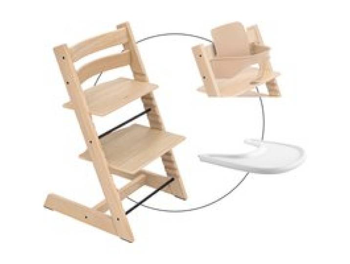 Bundle Treppenhochstuhl Eiche inkl. Babyset & Tray