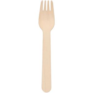 Böttcher-AG Einwegbesteck aus Birkenholz, Gabeln, 16 cm, 100 Stück
