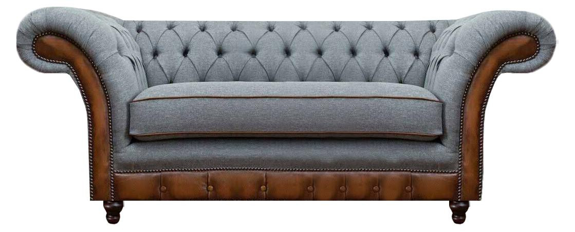 Chesterfield 2-zits designerbank in lichtgrijs