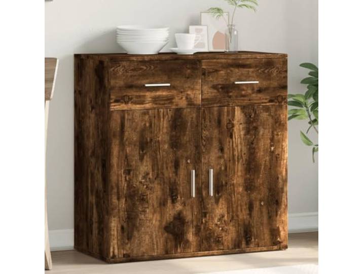 HEFZGDB Sideboard Räuchereiche 79x38x80 cm aus Holzwerkstoff mit praktischem Stauraum für Bücher und Dokumente, Robustes Sideboard mit hoher Stabilität und Feuchtigkeitsbeständigkeit,