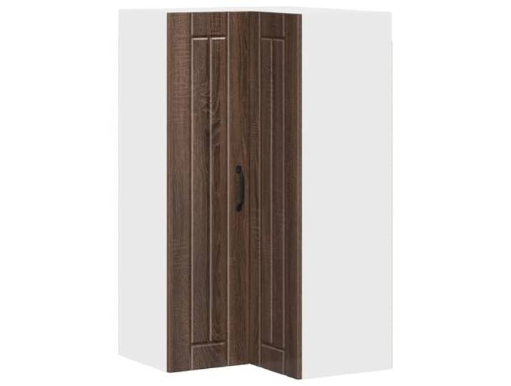 KGHFDVB Wand-Eckschrank Lucca 57 x 57 x 100 cm Holzwerkstoff Brauneiche Holzwerkstoff Brauneiche, 2 Regale und 2 Türen, für Küche und Innenbereich, max. 60 kg, Regalgröße 57 x 57 x 100 cm