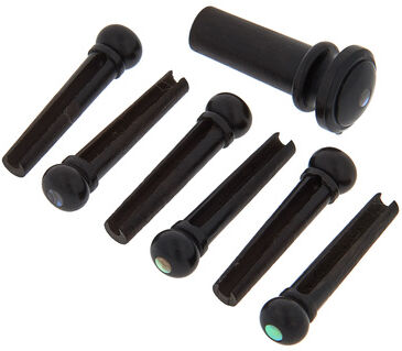 Harley Benton Parts Bridgepin Set Ebony A E naturel