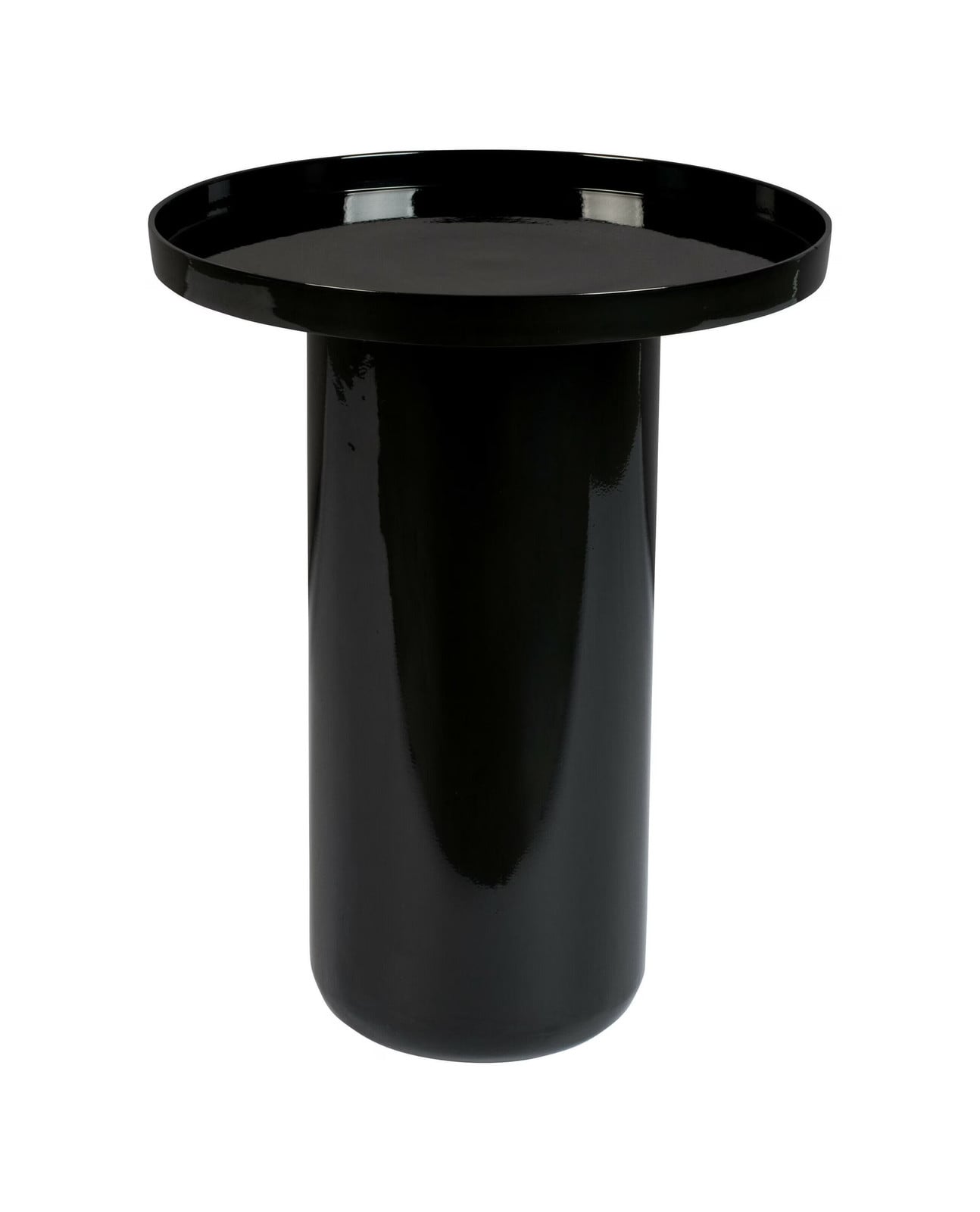 Zuiver Bijzettafel Shiny Bomb Rond Zwart Metaal B: 40 cm, H: 51,5 cm