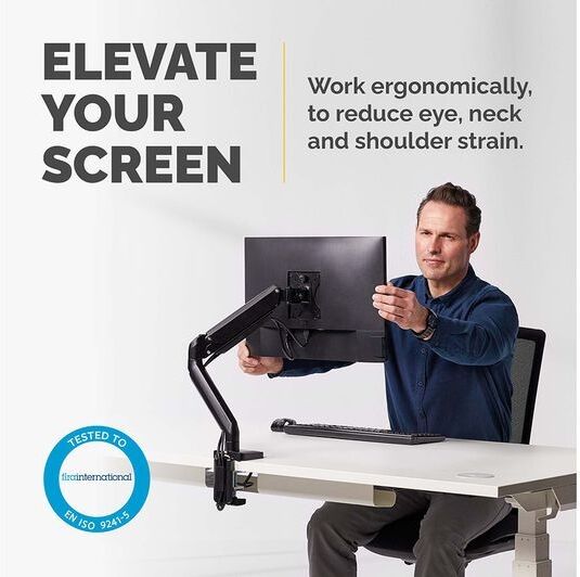Fellowes Platinum Series Single Monitor Arm - Black (8043301)