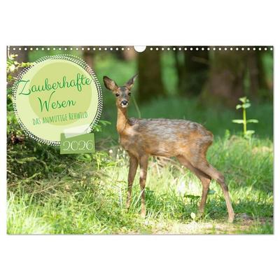 Zauberhafte Wesen - anmutiges Rehwild (Wandkalender 2026 DIN A3 quer), CALVENDO Monatskalender