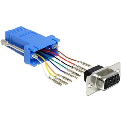 DeLOCK 65430 Kabeladapter Sub-D 9p RJ45 Schwarz, Blau, Silber