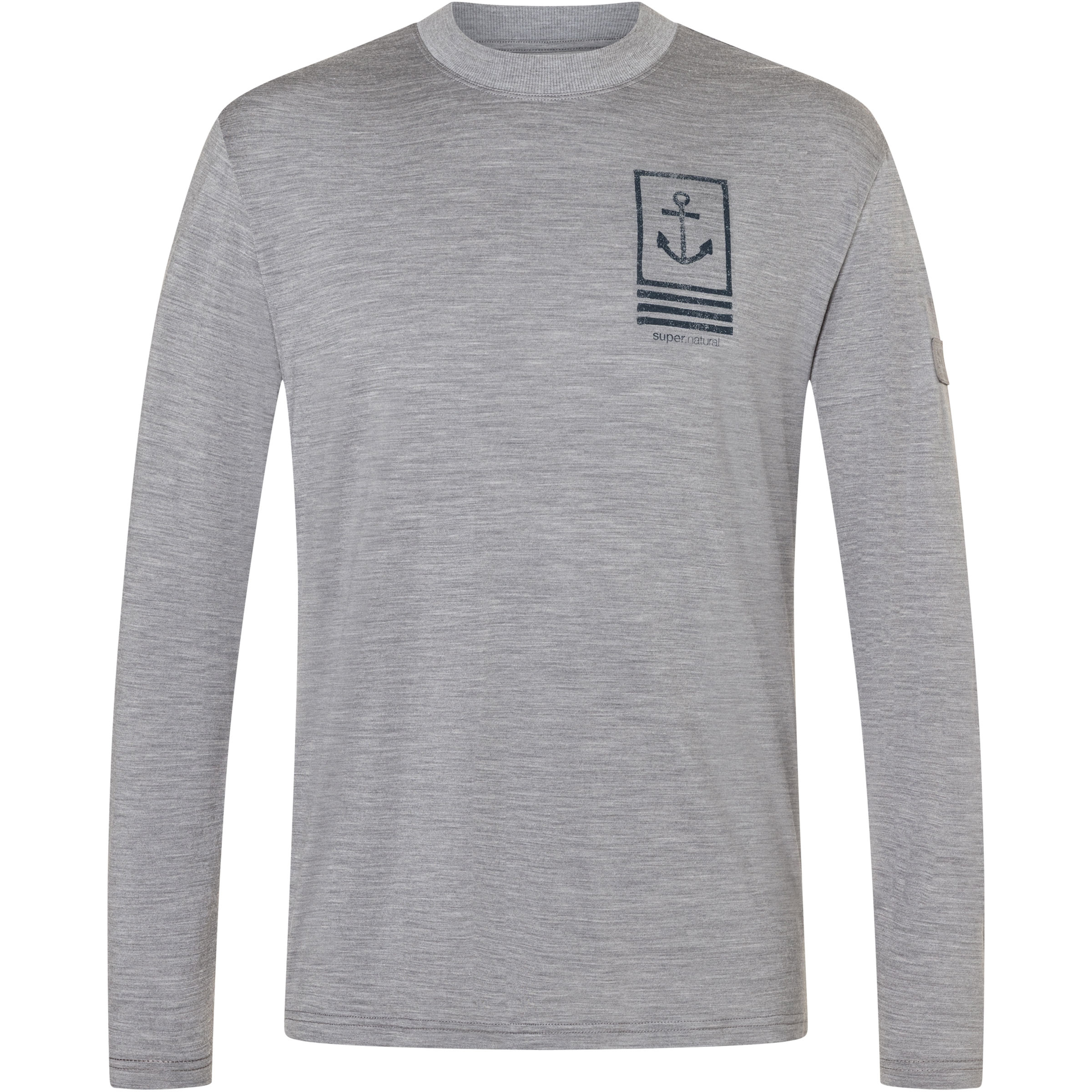 Super.Natural Lil Anchor J Herren Longsleeves grau Größe XL Lifestyle Hautfreundlich Merinowolle | Primaloft