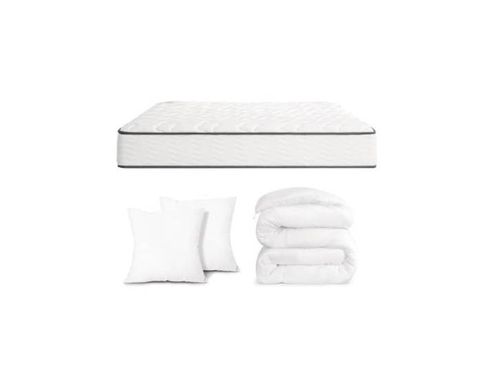Ensemble sommier matelas - GENERIQUE - 140x190 15cm - Mousse à mémoire - 7 zones de soutien - Couette + 2 oreillers