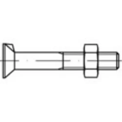 TOOLCRAFT 111646 Senkschrauben mit Nase M10 45mm Außensechskant DIN 604 Stahl 100St.