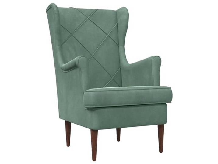 Sessel Meeresgrüner Velours mit Metall- Holzrahmen Veloursbezug, austauschbare Sitzfläche, einfache Montage, trockenes Reinigungstuch, modernes Design
