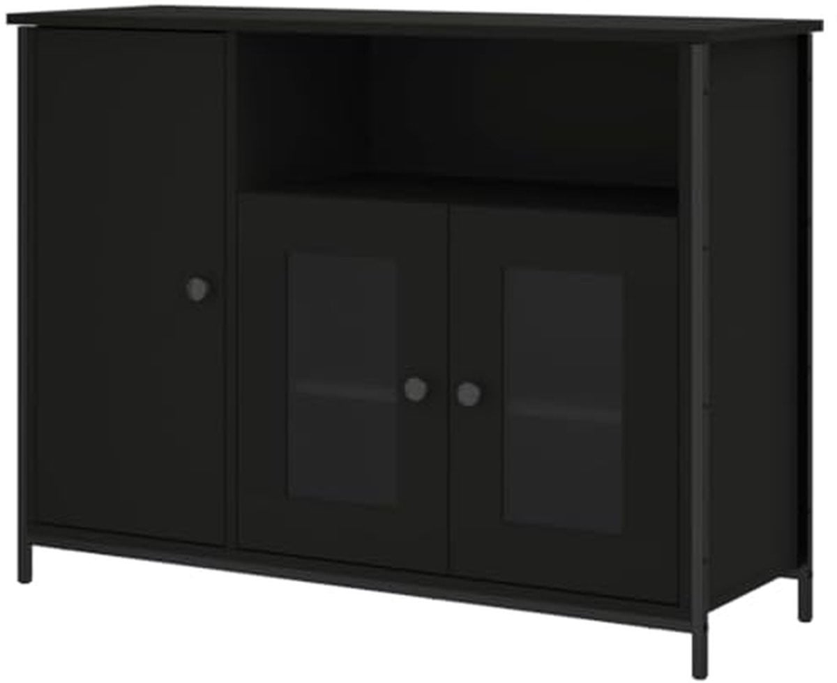 Klassiek Zwart Sideboard Opbergkast Dressoir B/D/H: 100 x 35 x 75 cm