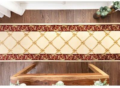 Well Woven Custom Size Runner Timeless Fleur De Lis Traditional Stair Rug