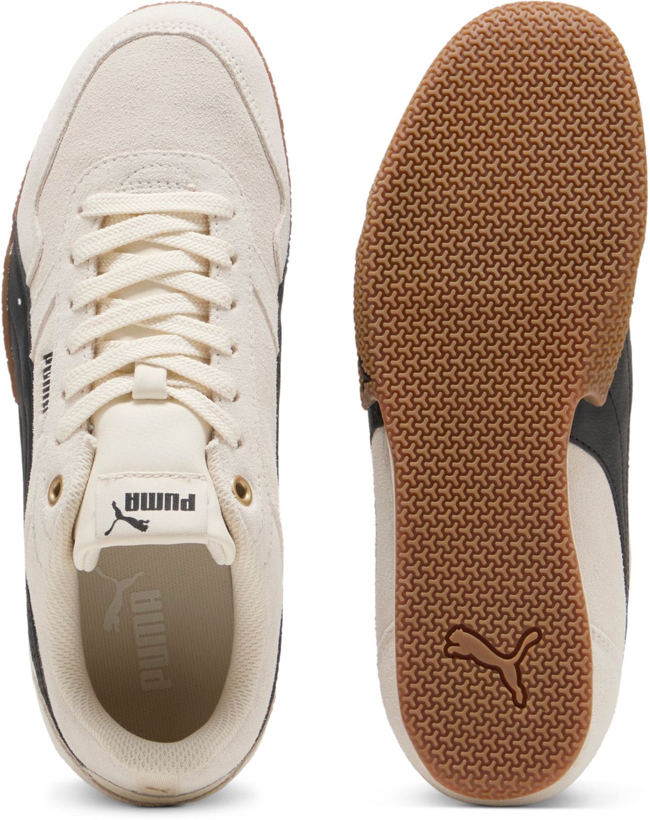 Sneaker PUMA "BELLA DONNA SD", Damen, Gr. 38,5, Textil, schwarz (alpine snow, puma schwarz), Leder, unifarben, Schuhe Sneaker, für Alltag, mit Textil-Innenmaterial, sportlicher Stil alpine snow, puma schwarz 38,5, Textil