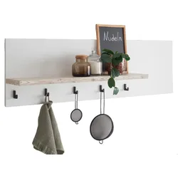 KÜCHENREGAL weiß Pinie Landhaus Küche, Wandregal 130 cm Gewürzregal