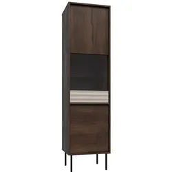 VITRINE Astra Dunkles Holz und Kaschmir
