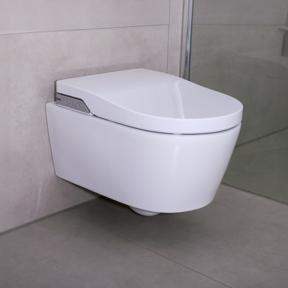 Roca Inspira In-Wash Wand-Dusch-WC mit WC-Sitz weiß