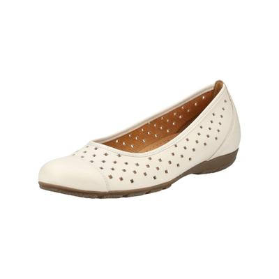 Ballerina GABOR "Gabor Ballerinas Leder", Damen, Gr. 39, Textil, beige (creme), Leder, Schuhe Ballerina