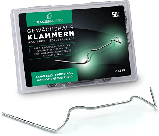 RASENWERK 50 stuks kasthaken van 304 roestvrij staal met hoge klemkracht, 95 x 40 mm, 1,6 mm dik