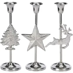 Kerzenhalter für Stabkerze - Aluguss Weihnachtsdeko Weihnachten Stern Hirsch Weihnachtsbaum