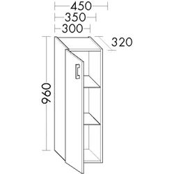 Burgbad Halbhoher Schrank Eqio 960x350x320 Eiche Dekor Caramel, UH3525LF6423 UH3525LF6423