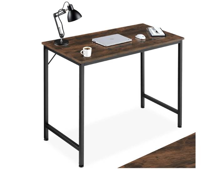 Schreibtisch Jenkins - Industrial Holz dunkel, rustikal, 80 cm