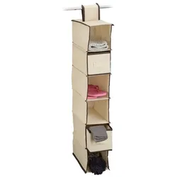 Relaxdays Hängeregal für Kleiderschrank Beige,Dunkelbraun