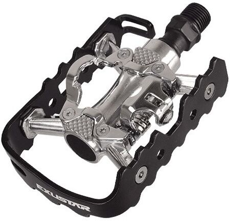 EXUSTAR Pedali MTB  E PM 818-03 doppio uso Flat + SPD