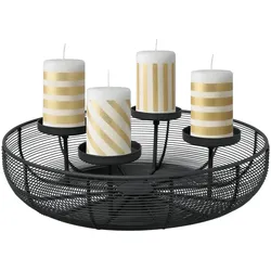 Villeroy & Boch, Kerzenständer, Christmas Chic Adventskranz rund schwarz