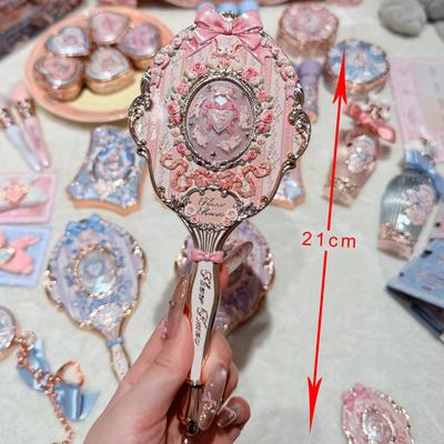 Fusion Finds Flower Knows Bunny Garden Handheld Makeup Mirror Cute Portable Hand Mirror For Vanity & Travel bunny Pink Mirror