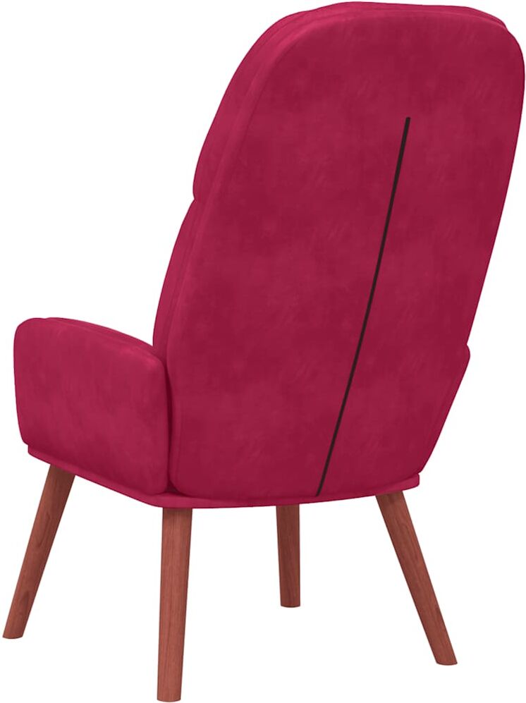 vidaXL Fauteuil relaxant velours rouge vin