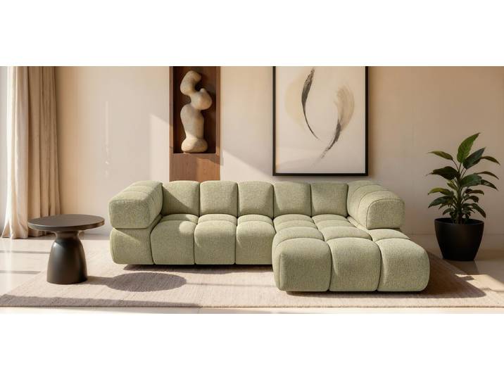 Kaiser Möbel Ecksofa Designsofa mit luxuriösem Strukturstoff im Stoff Puente AVERRO, Exklusive 3D-Struktur des Stoffes,Designorientiertes Premium-Ecksofa